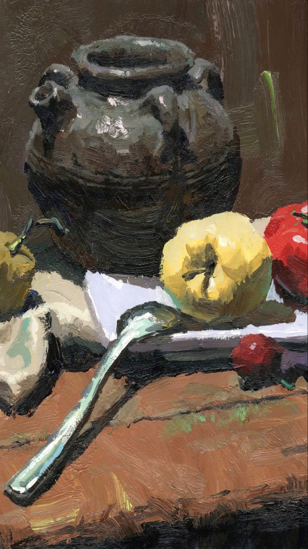 绘画#丙粉静物——单独用水粉发灰,单独用丙烯太艳,然二者一经混合