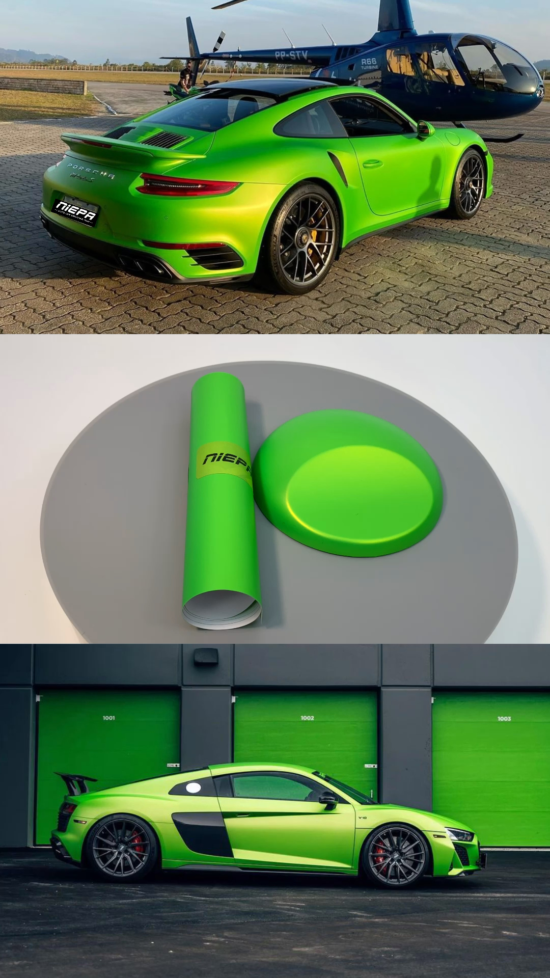 荧幻绿niepa尼帕改色膜彰显车身质感