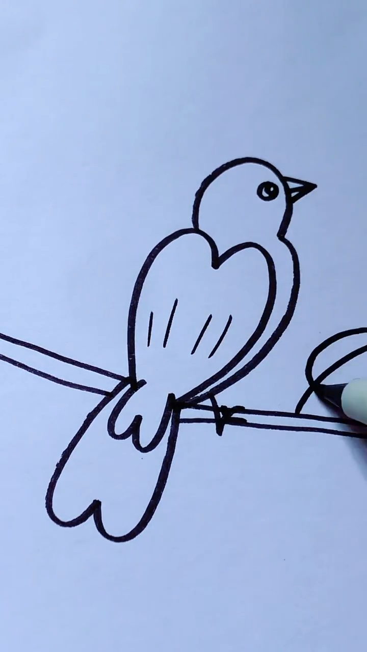 画画原来如此简单#用四个3画小鸟-度小视