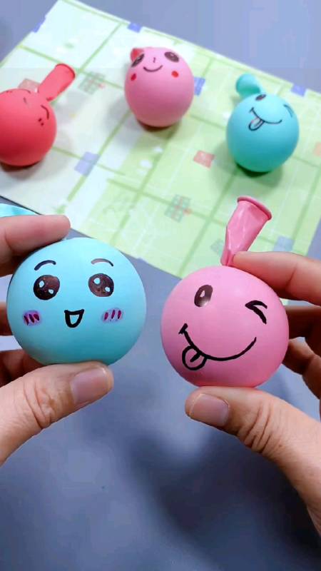 手工制作#把粘土放进气球里,做一个好玩的解压球,孩子一定会喜欢-度