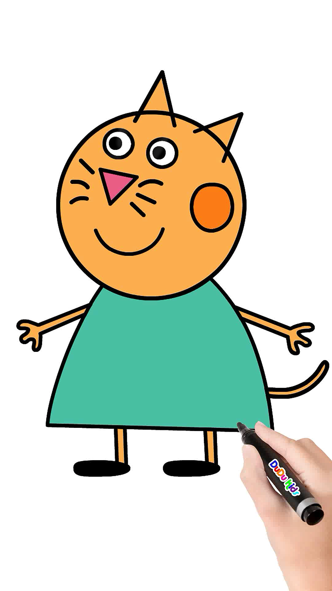 小猪佩奇#怎样画小猫坎迪简笔画小猪佩奇朋友绘画宝宝学画画少儿美术