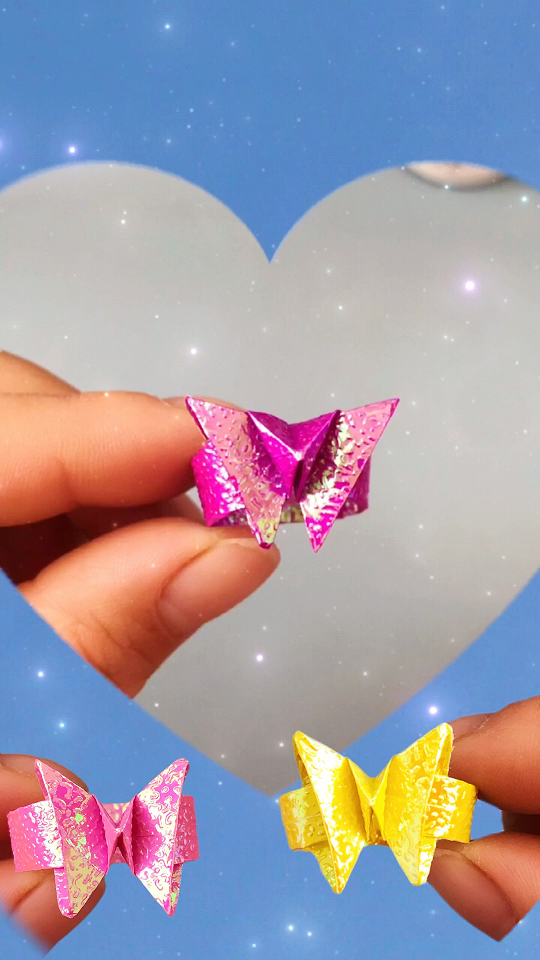 手工折纸闺蜜的专属蝴蝶戒指