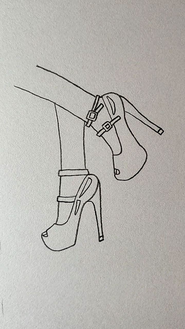 高跟鞋的简单画法图片