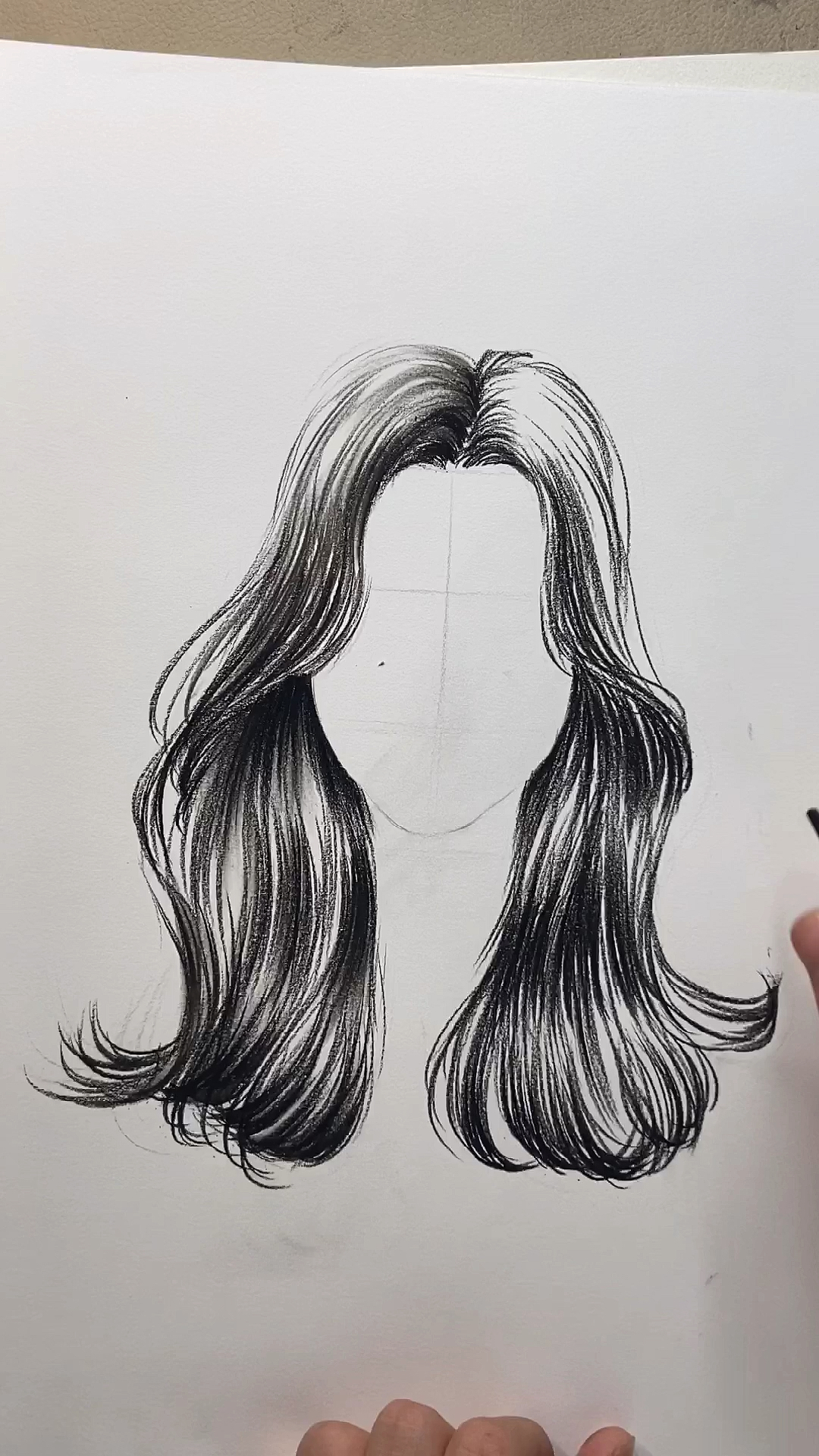 画画原来如此简单#每日一副,发型素描长发练习