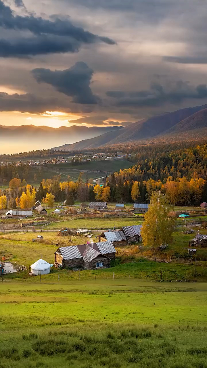 描写春天的优美句子##新疆禾木村,人间仙境,神的自留地.-全民小视频