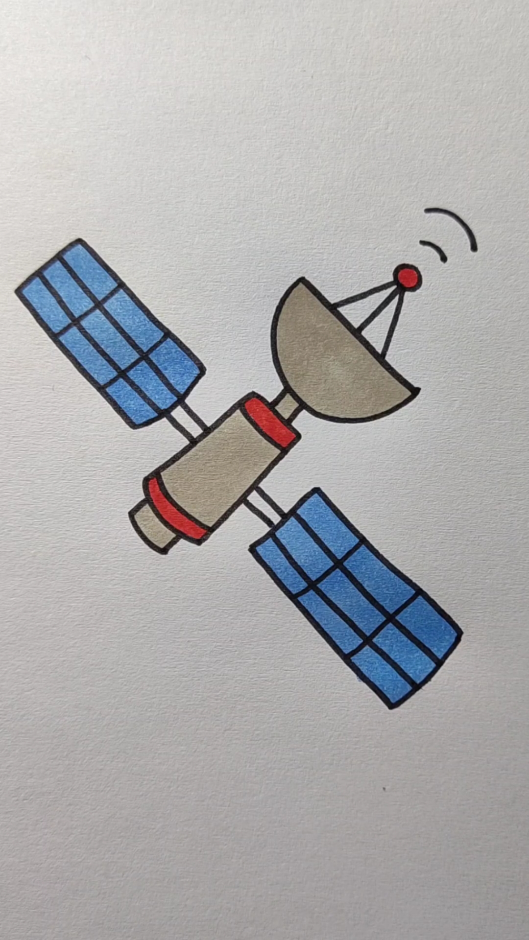 画画原来如此简单#简笔画《人造卫星》,喜欢的小朋友