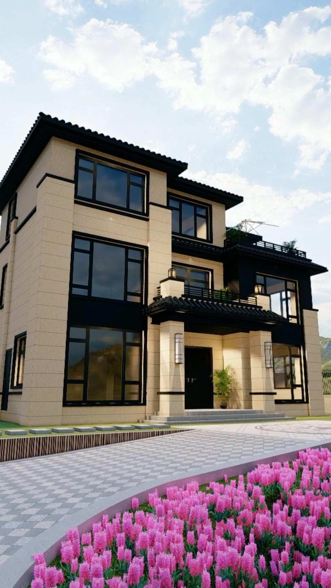 新中式#这样的三层新中式别墅,端庄大气,实用性强.