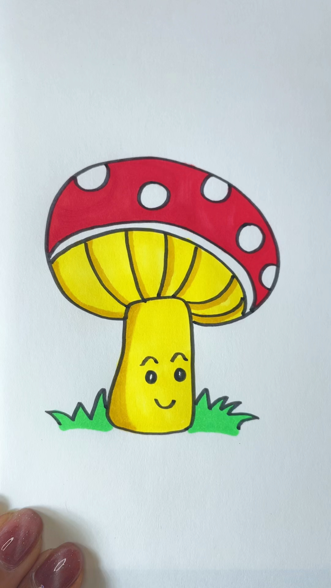 简笔画简单几笔画一个小蘑菇