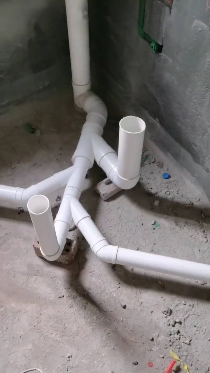 毕节水电维修钻孔#今天来一个家装排水示范,感觉还行可以借鉴(水电工
