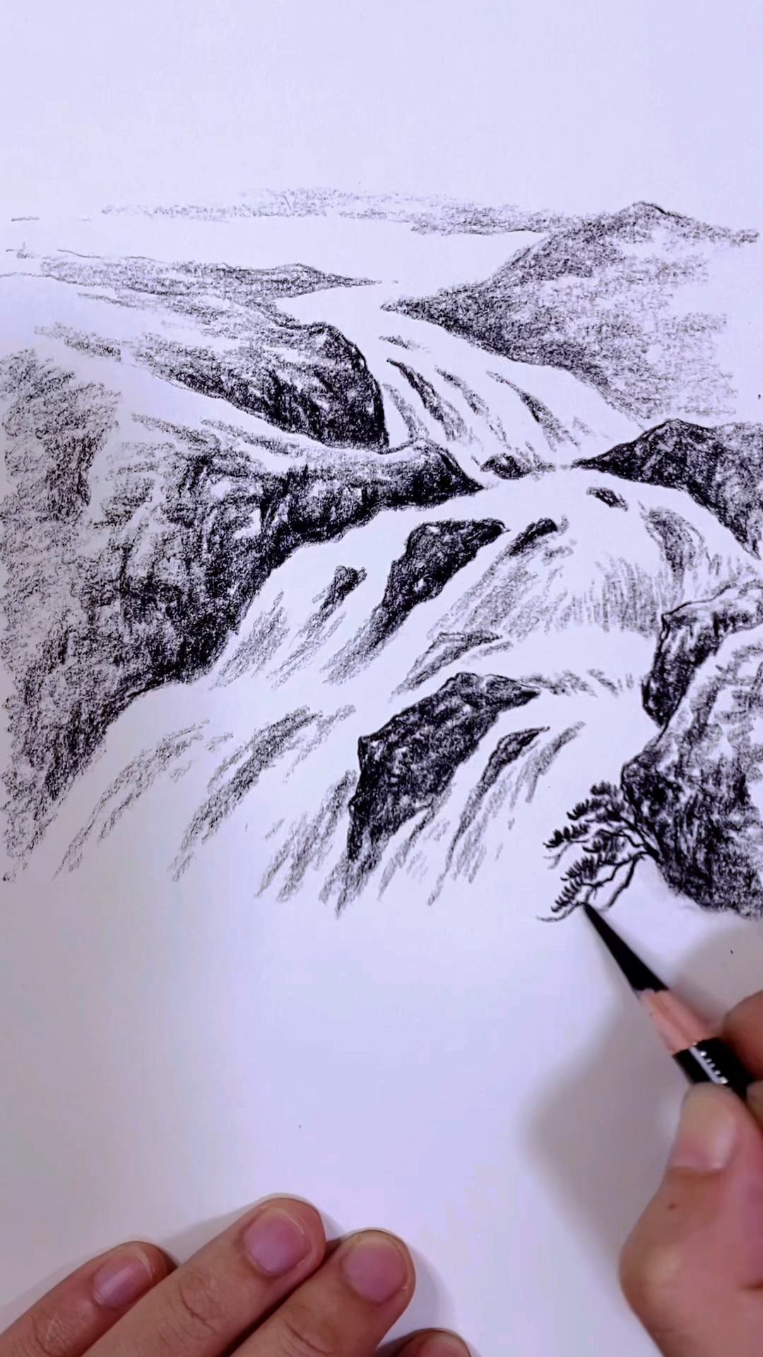 简单又实用的瀑布画法