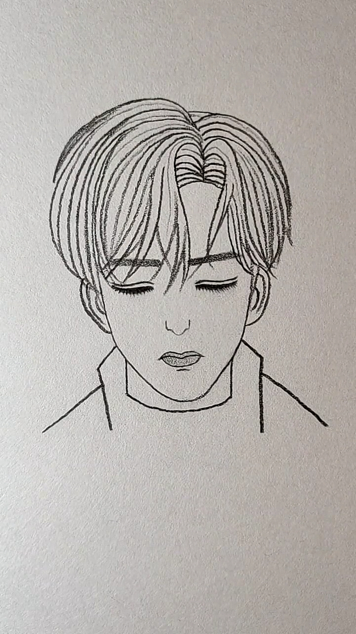 简笔画#画帅气的男孩子