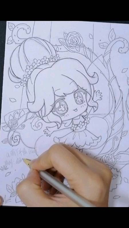 画画原来如此简单#迷你世界花幽幽动漫手绘教程画画真的很难吗画画