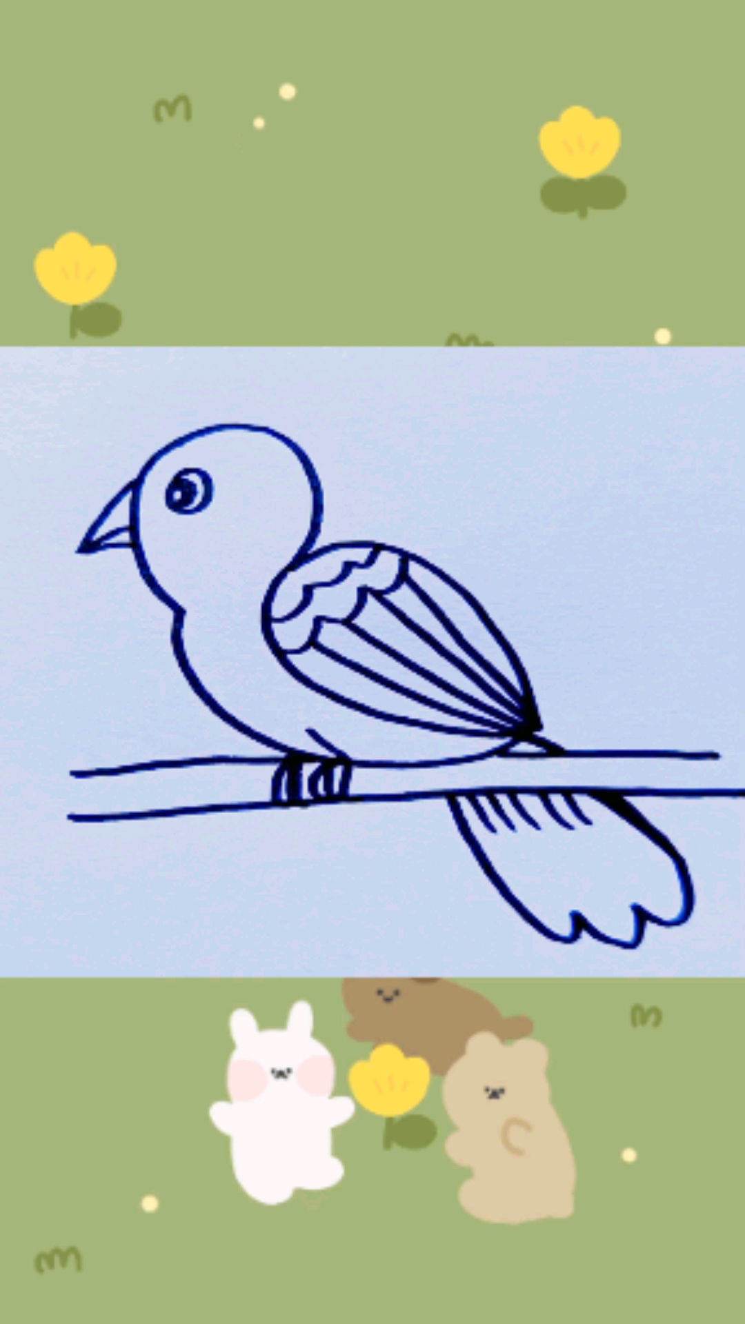 用数字3画小鸟特别简单