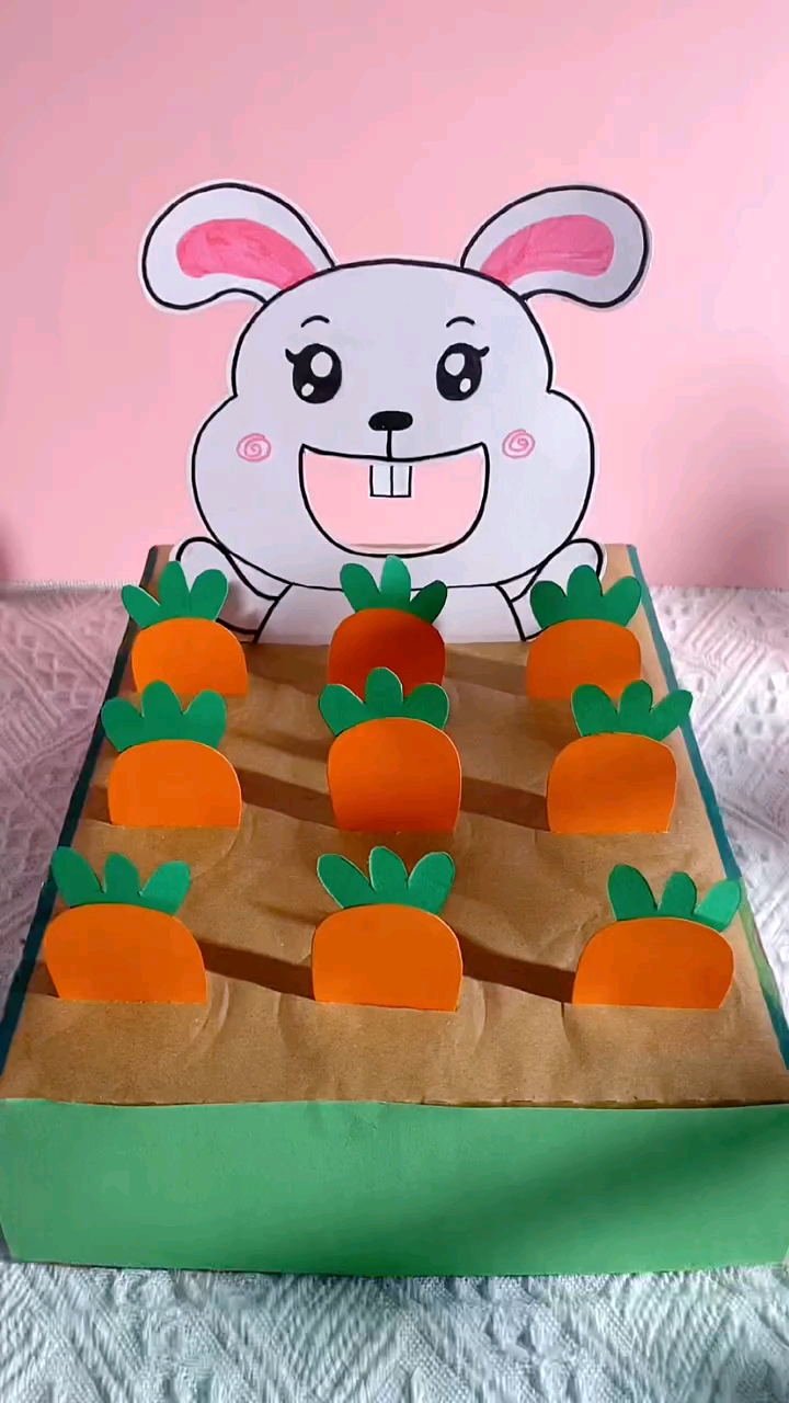手工制作#纸箱盒你要扔,做个拔萝卜手工玩具-度小视