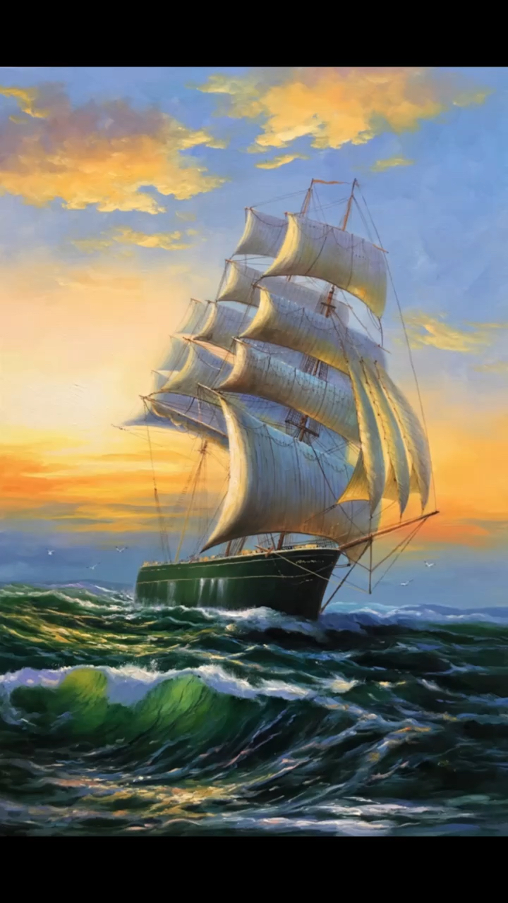 零基础画画教程#一帆风顺,扬帆起航-度小视