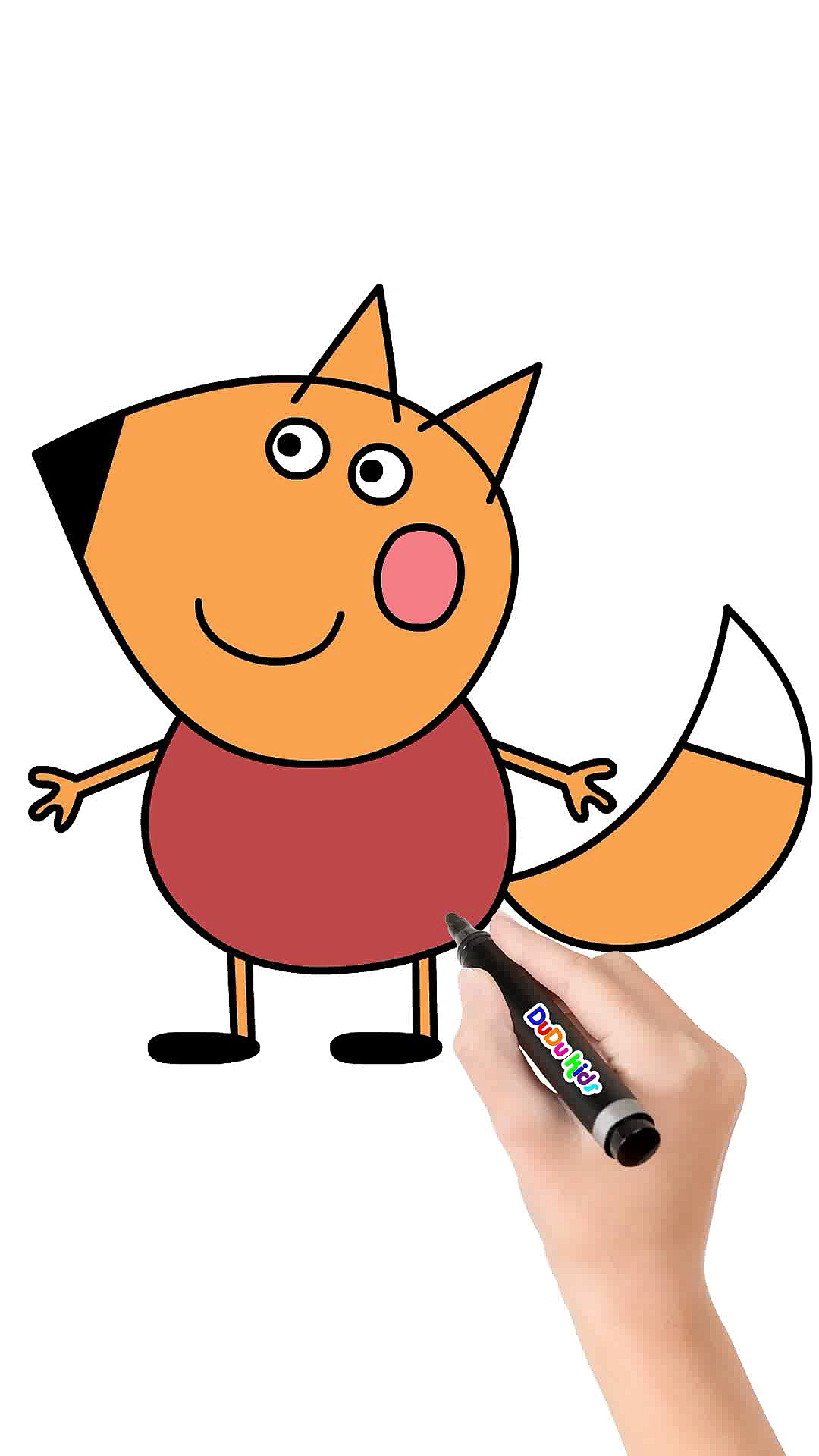 小猪佩奇#怎样画狐狸佛雷迪简笔画小猪佩奇的朋友绘画-度小视
