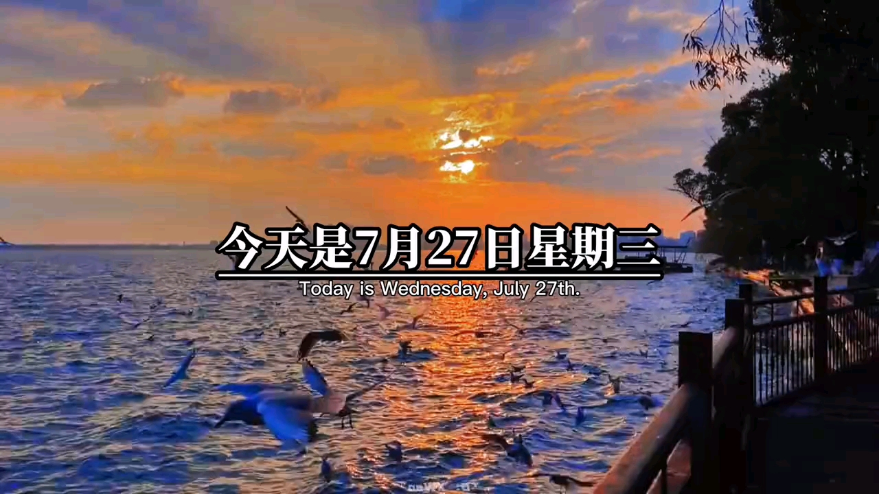 今天是7月27星期三