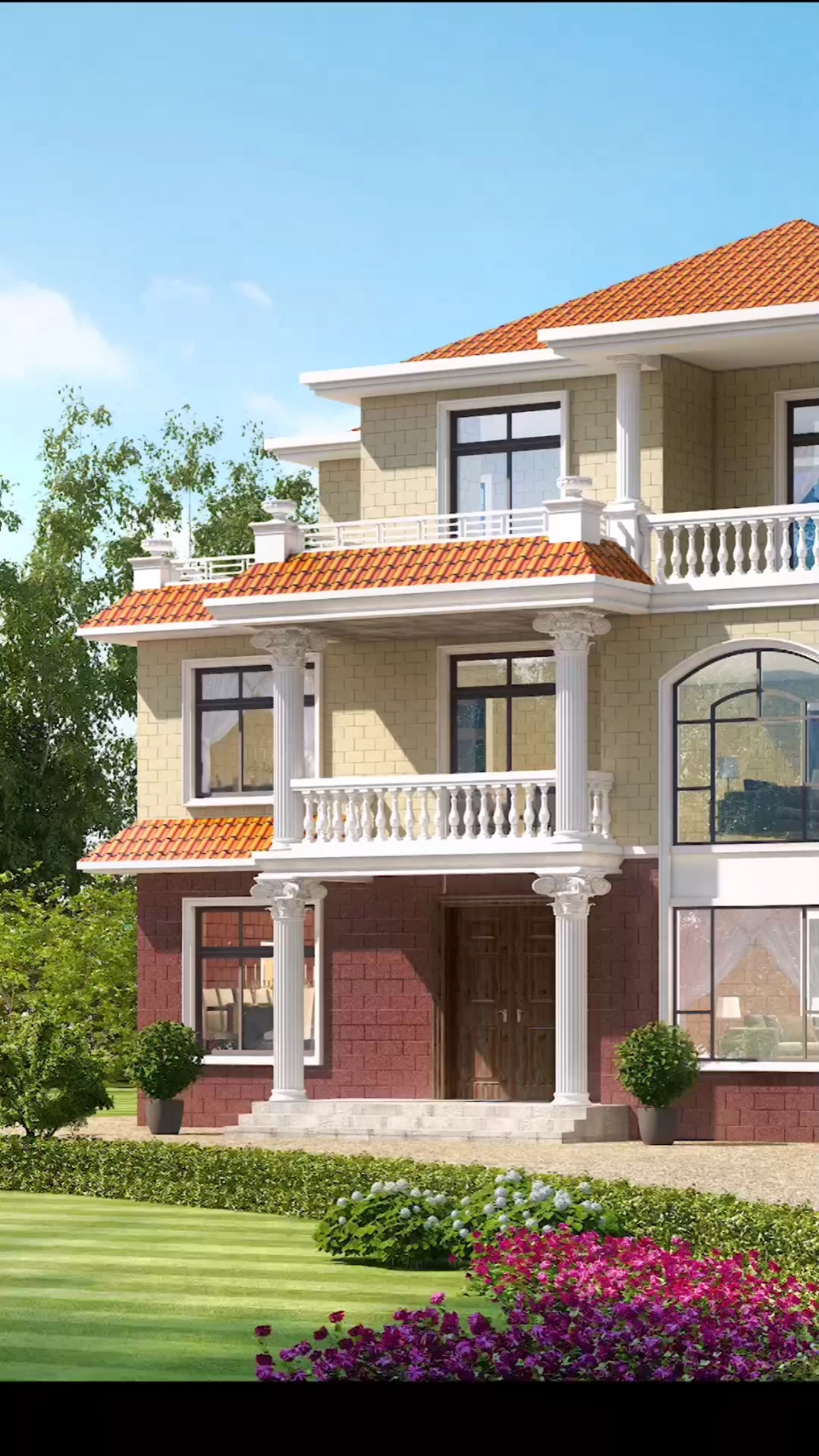 农村别墅#简单大方新农村167平米私人别墅房屋设计图纸效果图