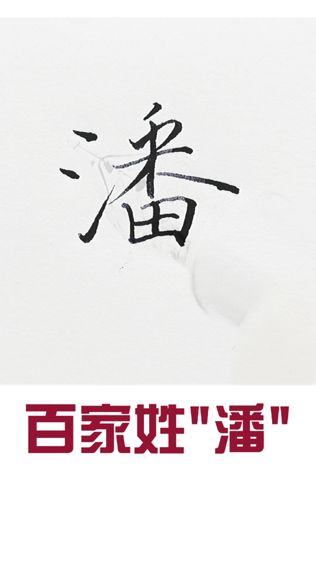 硬笔练字#"潘"这个姓有另一版本的故事,你知道吗?
