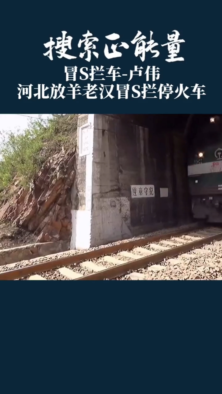 传递健康正能量#河北放羊老汉冒着生命危险拦停火车,避免了一场灾难