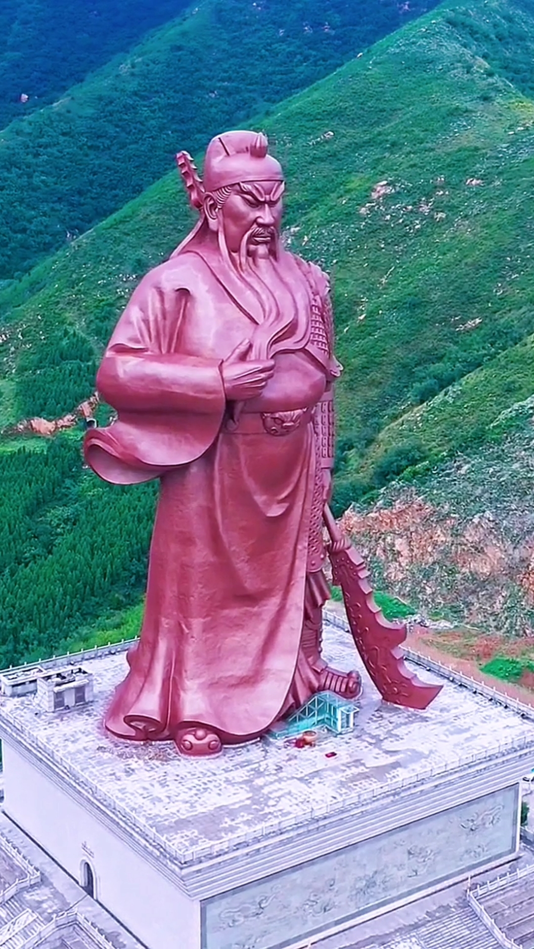 旅行#山西运城关公像,关公威武霸气