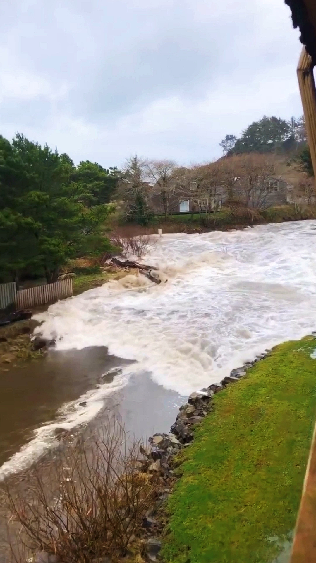 大自然奇观#河水与海水的抗争,海水倒灌河流