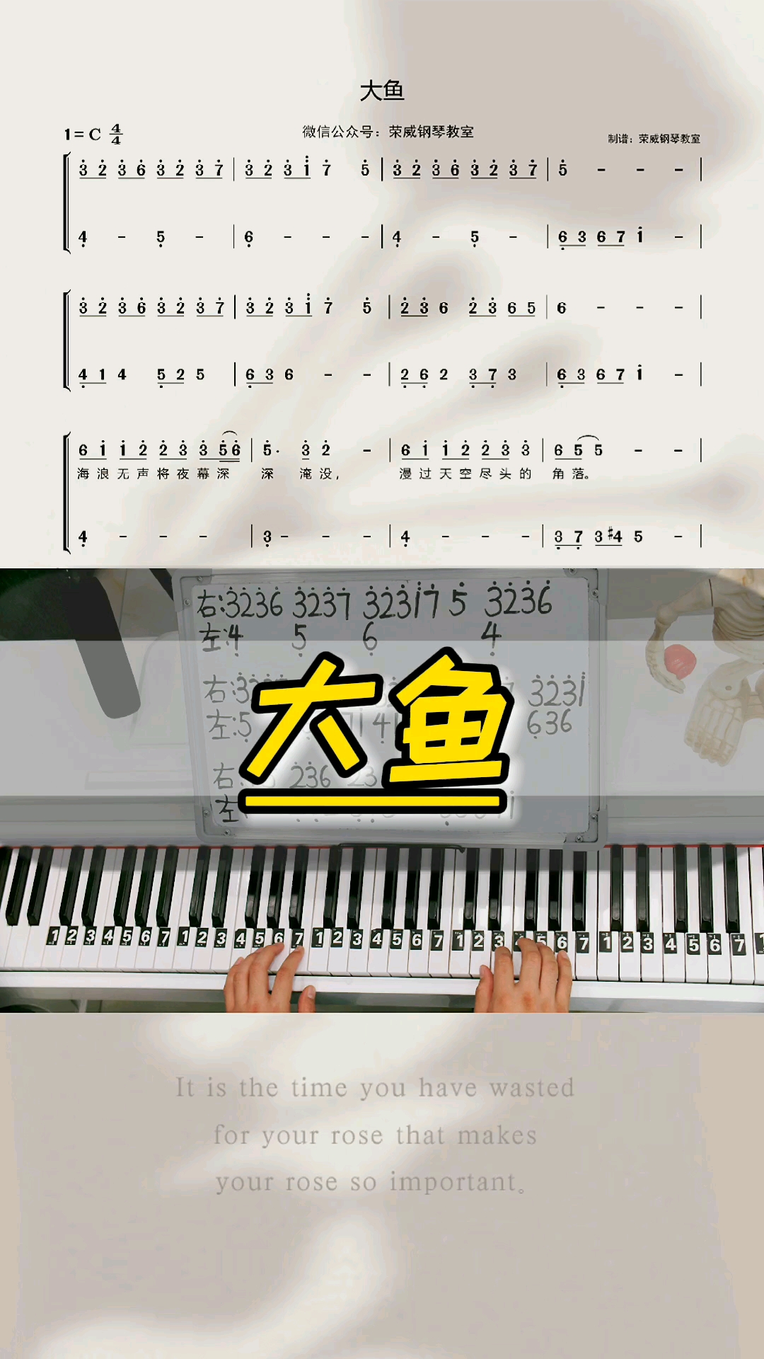 《大鱼海棠》钢琴教学零基础版双手钢琴简谱来咯!完整版已搞定!