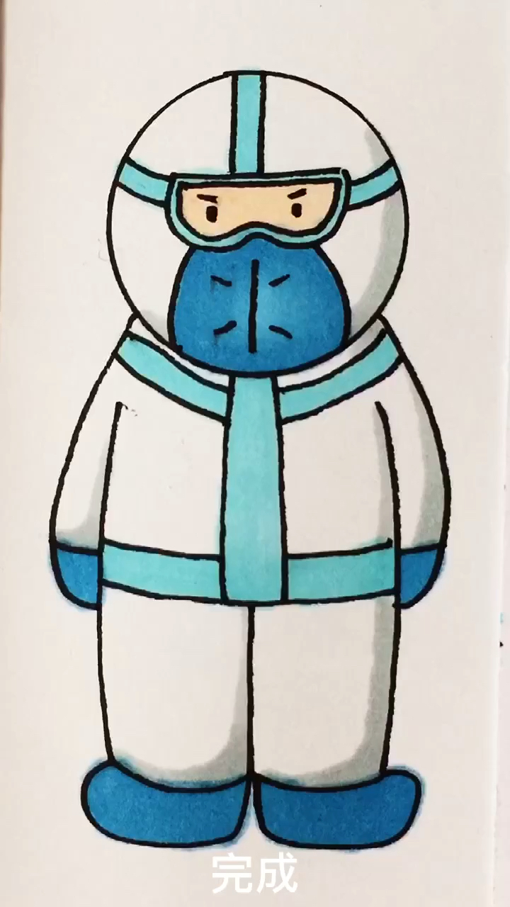 画画原来如此简单#学画防疫大白简笔画-度小视