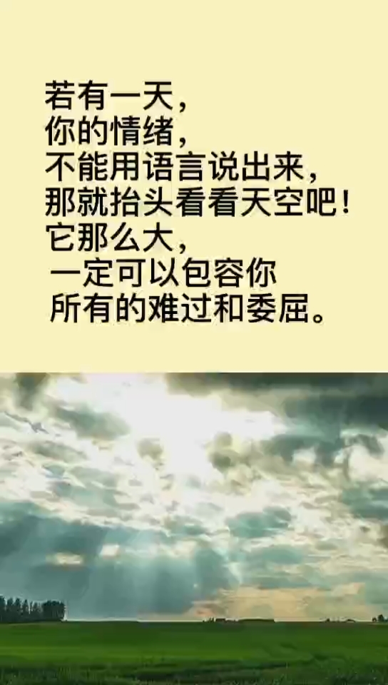 每日情感语录#若有一天,你的情绪,不能用语言说出来,那就抬头看看
