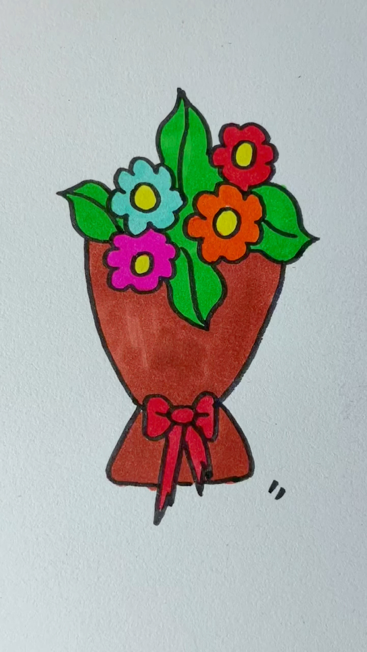 简笔画#画一束美丽的花束