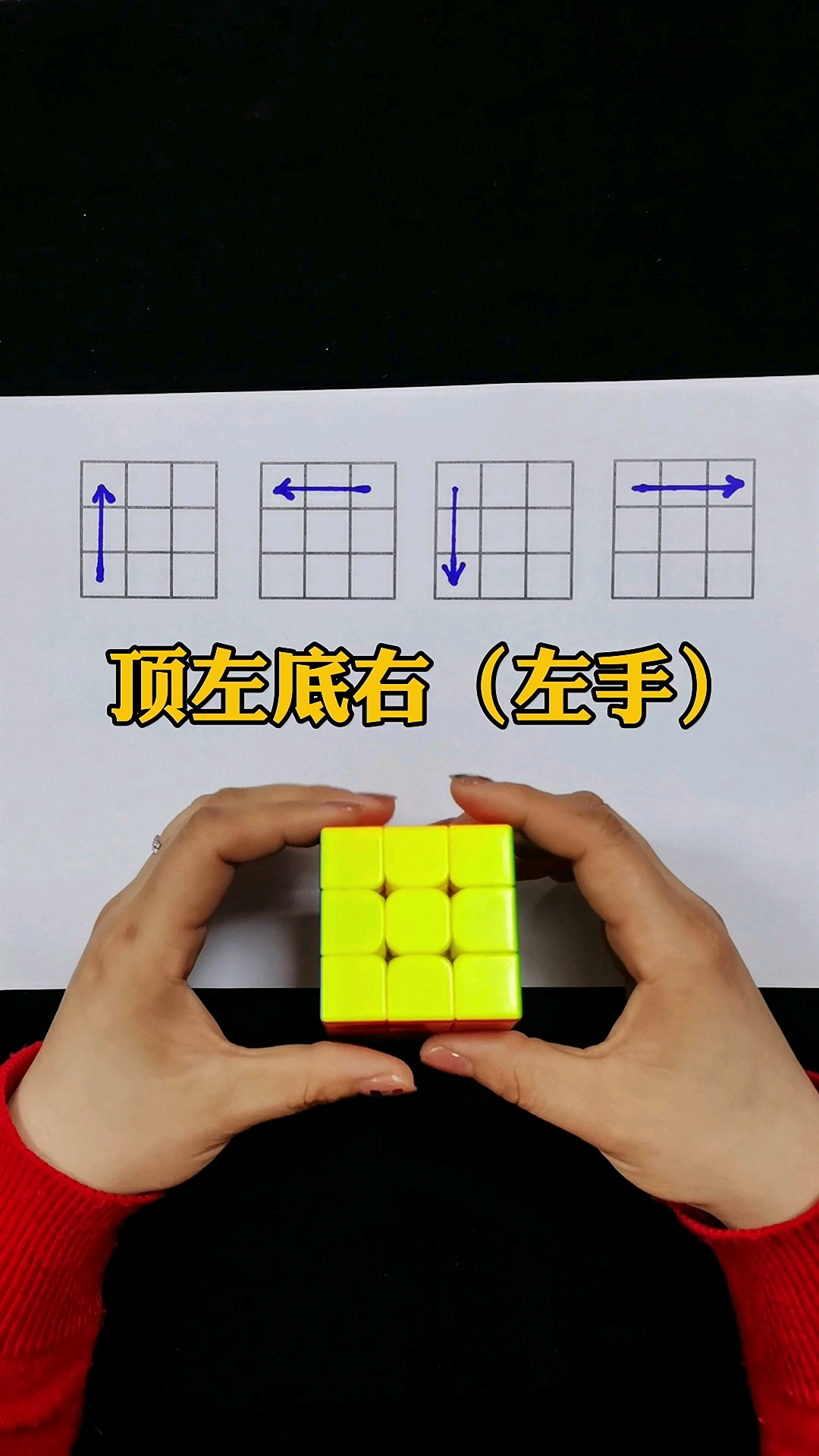 魔方魔方左手手法练习顶左底右你学会了吗