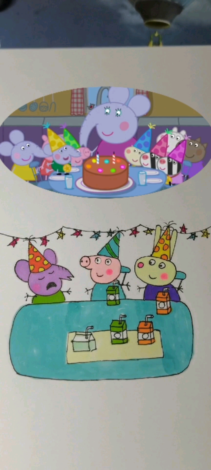 生日聚会简笔画彩色图片