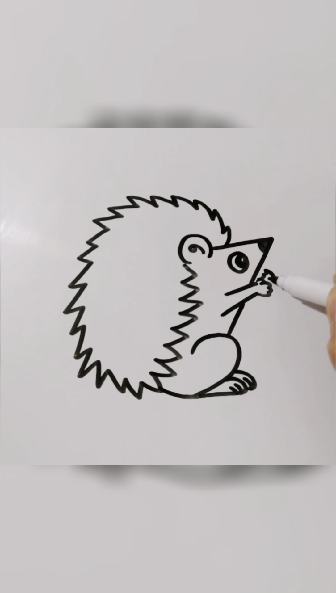 画画原来如此简单#用数字7=12画一只小刺猬,跟着步骤画一定不会错 