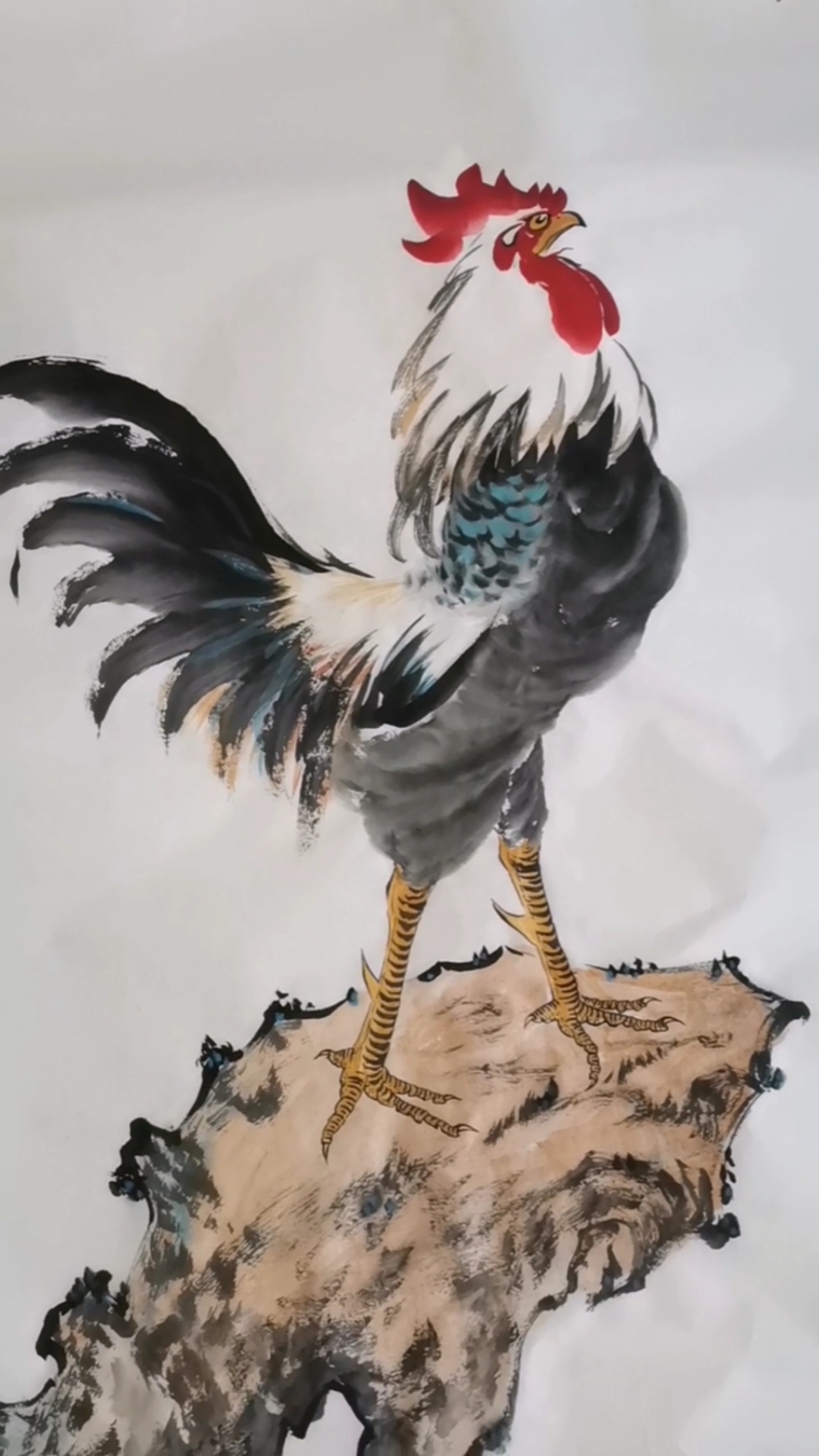 中国画#王兴民国画公鸡:实力派,艺术品,不谈钱,谈缘