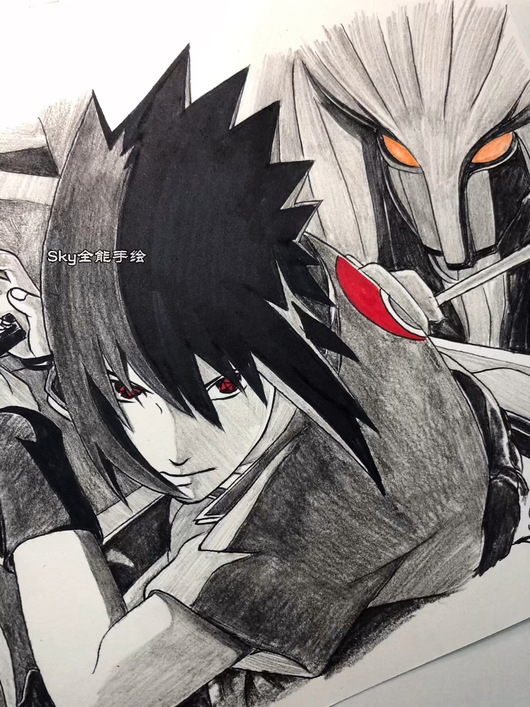 轻漫计划手绘火影忍者动漫人物宇智波佐助和须佐能乎