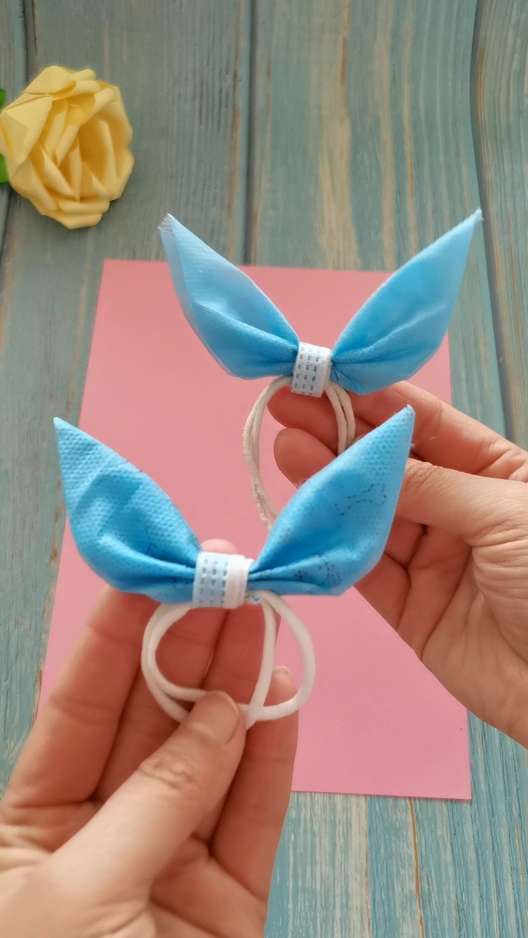 口罩#今天用口罩做了一个可爱的头绳