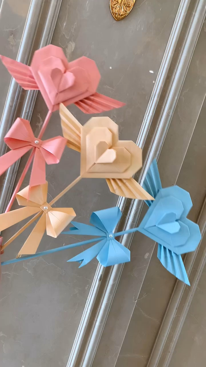 仙女棒的双爱心教程来啦这款爱心还可以做成书签哦七夕折个送给她