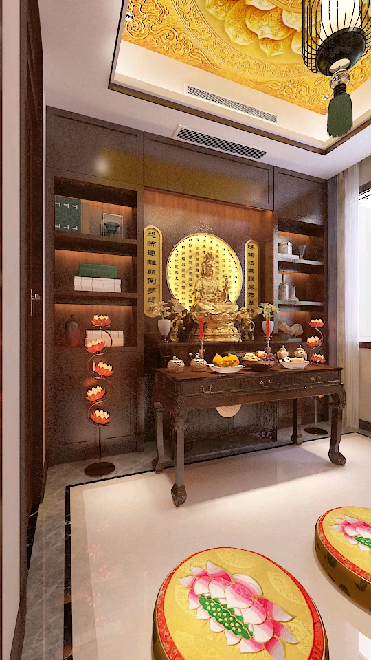 想在自己家里设计个佛堂吗这套经典佛堂装修值得收藏07刘耀成设计师