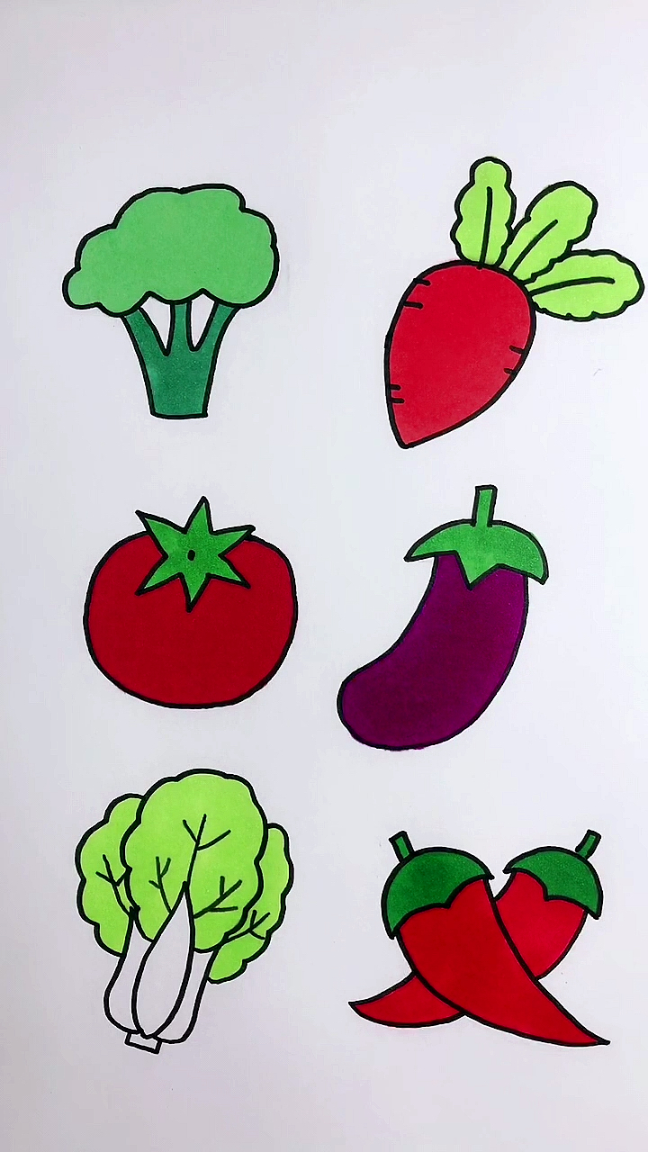 画画原来如此简单教孩子画各种蔬菜