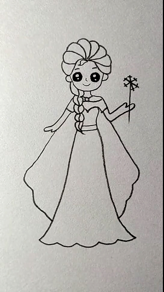 简笔画#画漂亮的冰雪公主