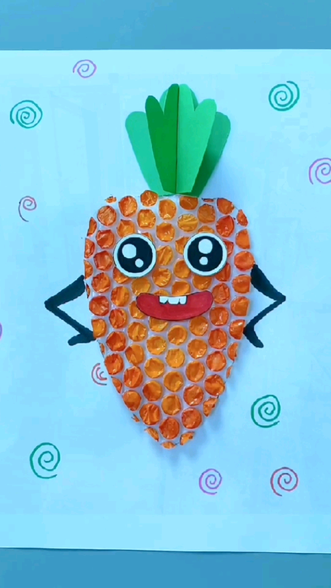 手工制作#家里的气泡膜不要扔,做个可爱的胡萝卜吧-度小视