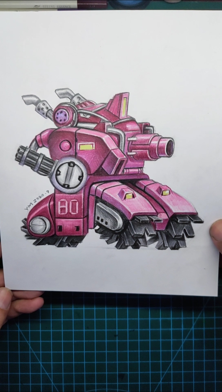 手绘#特别喜欢合金弹头中的q版小战车