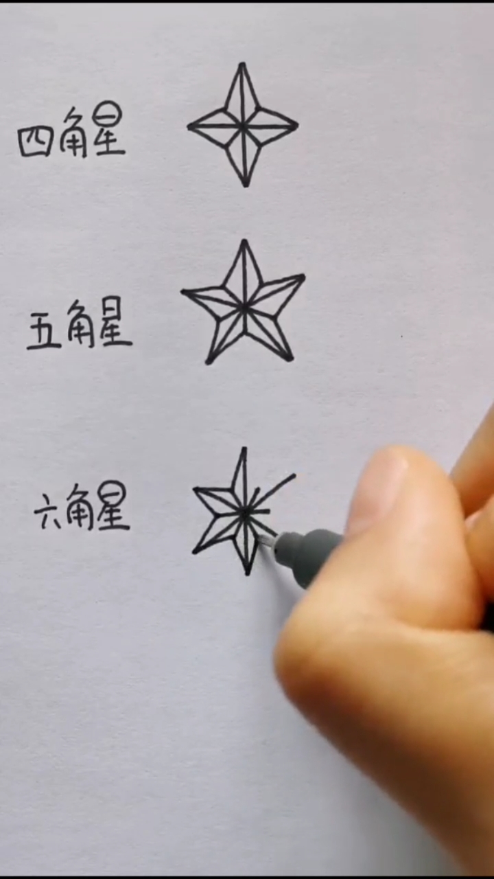 简笔画#李点点简笔画～不同的星星画法