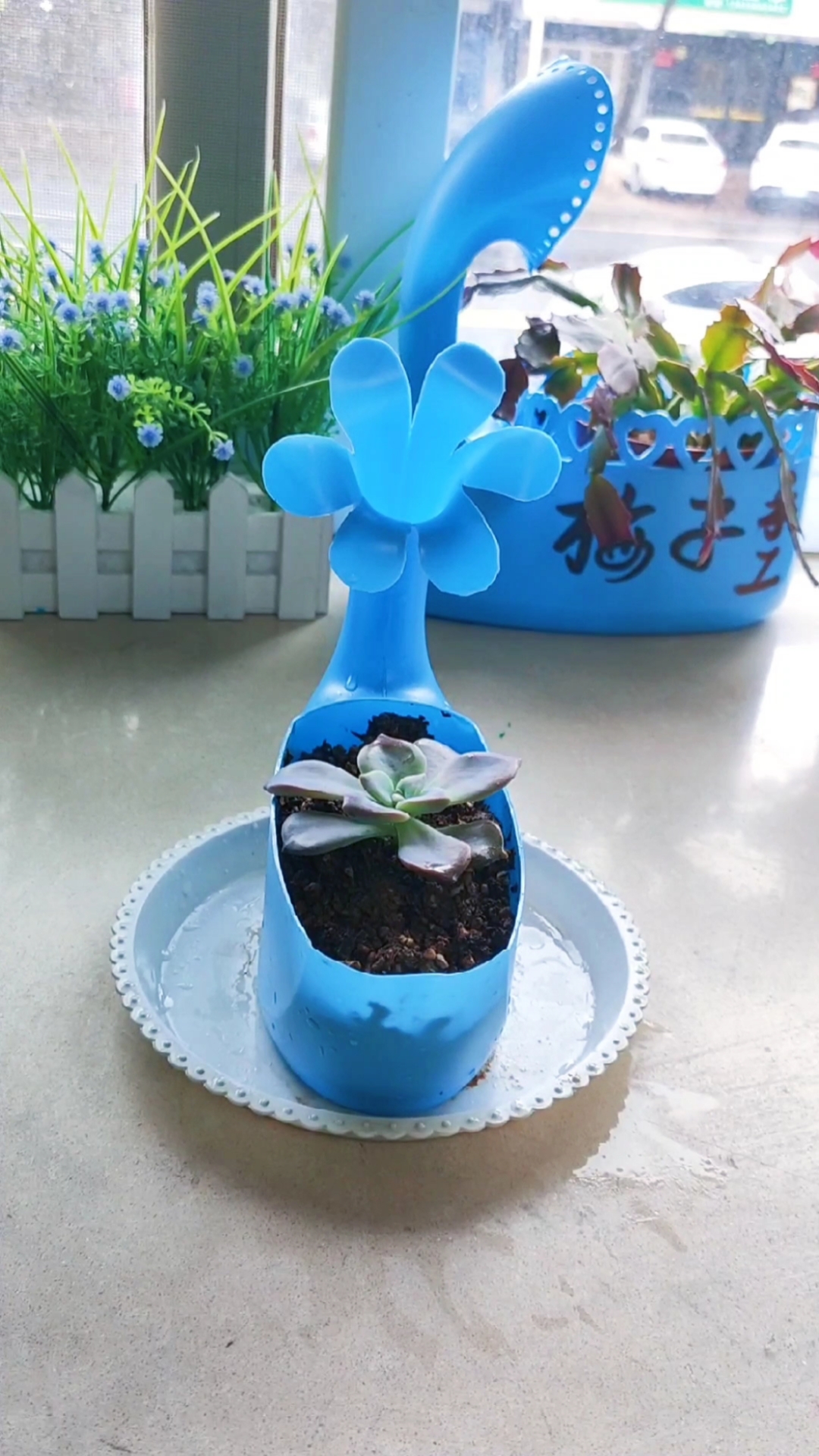 梅子手工花盆#因粉丝们要求,来几款初学制作的花盆,这样的花盆简单又