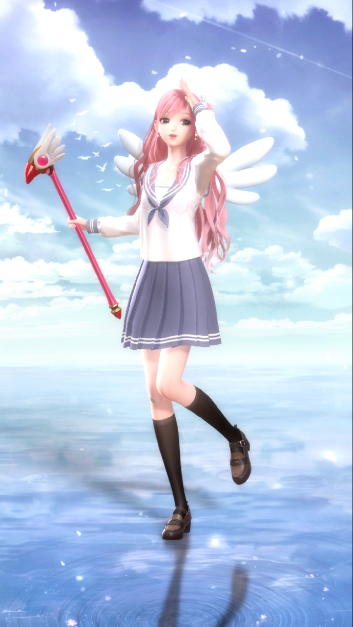 闪耀暖暖#发型太好看的,搭上水手服就是可爱的妹妹.