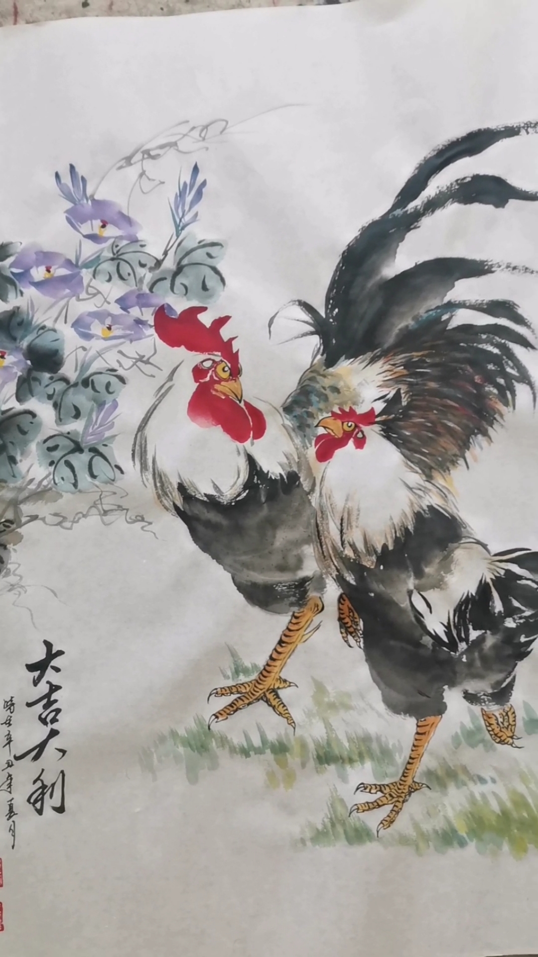 中国画#王兴民国画公鸡:水墨写意公鸡,太美了!