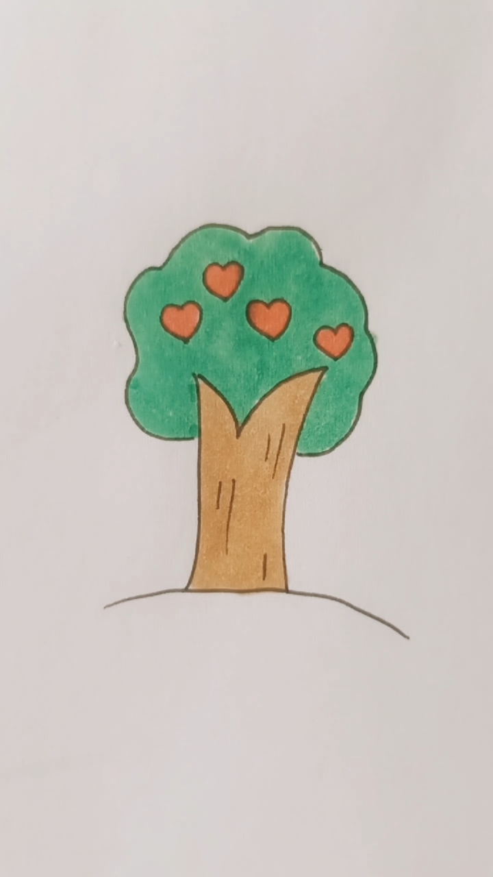 画画原来如此简单#画颗爱心树