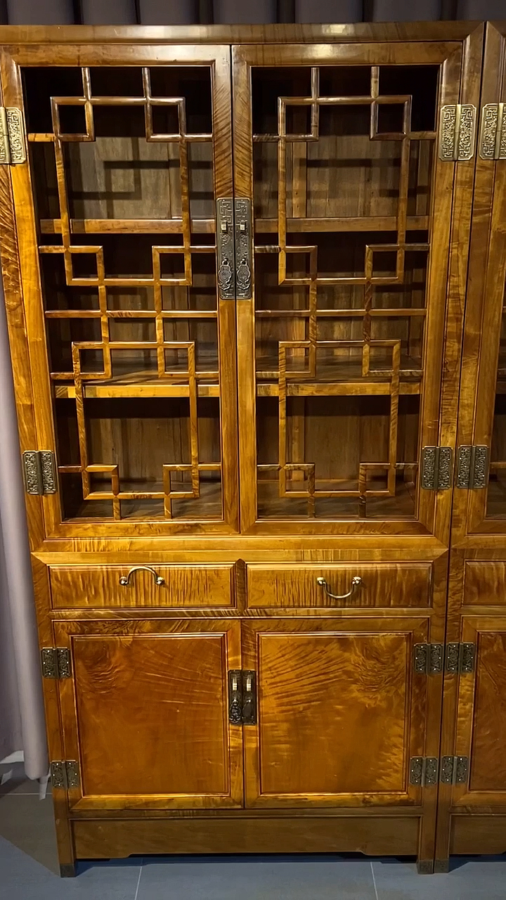 古典红木家具#金丝楠木书柜