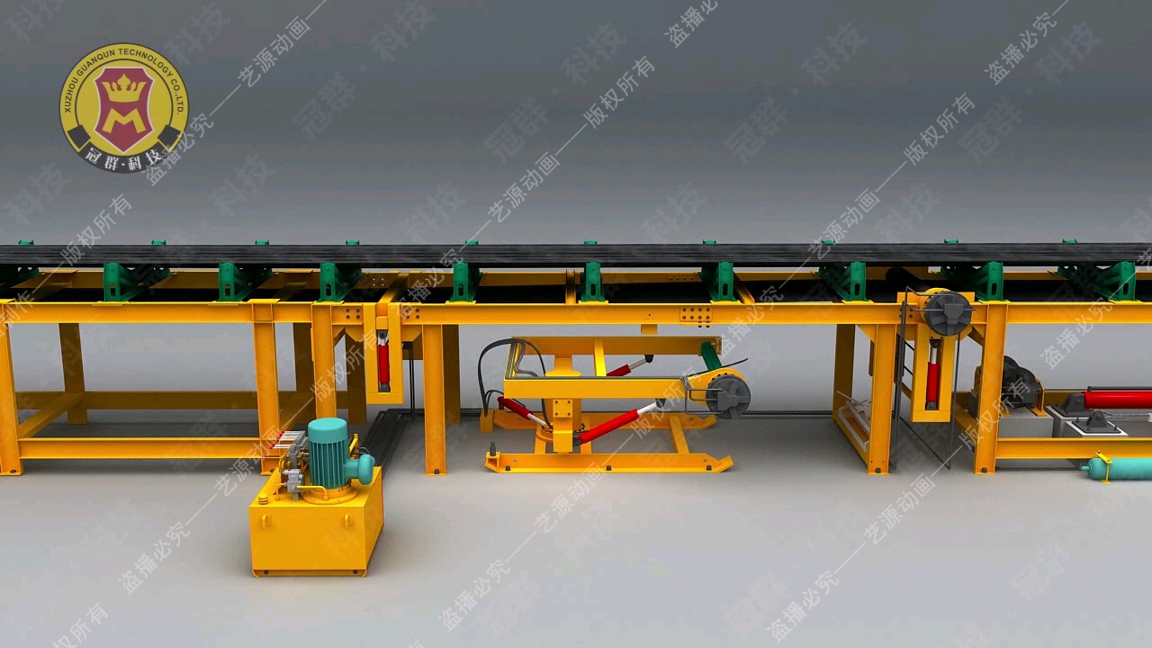 三维动画#皮带机卷带装置三维动画