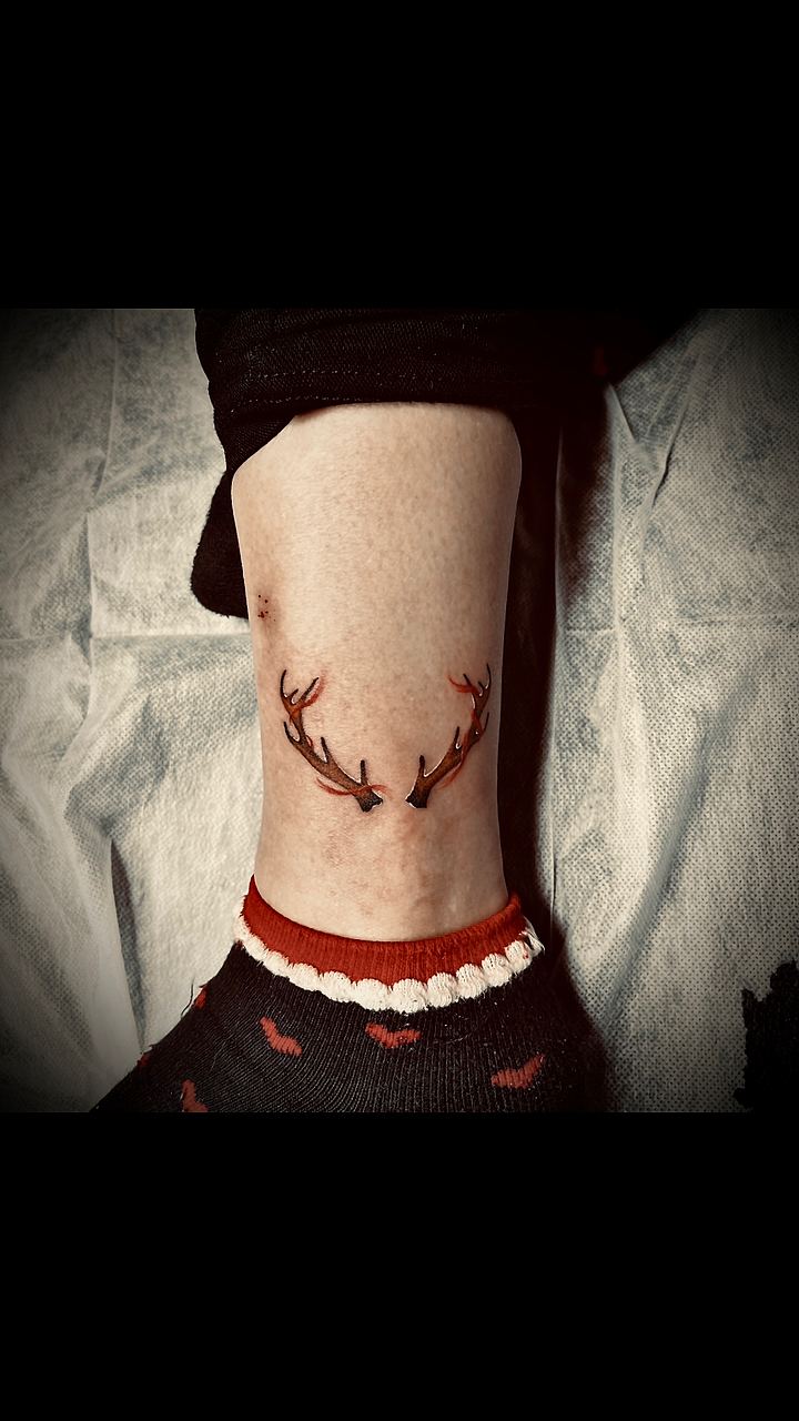 纹身#小清新鹿角纹身